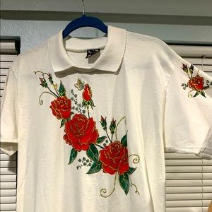 Vintage embellished floral t-shirt